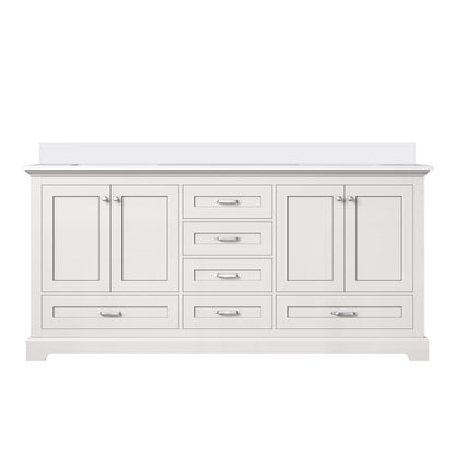 Lexora Dukes 72 in. White Double Sink Bath Vanity