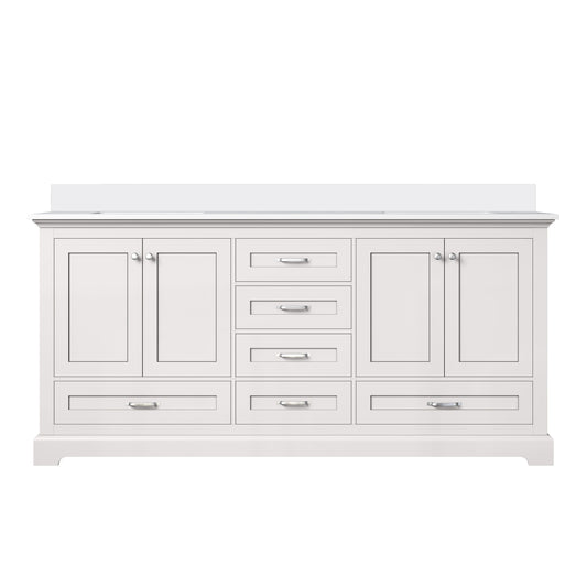 Lexora Dukes 72 in. White Double Sink Bath Vanity
