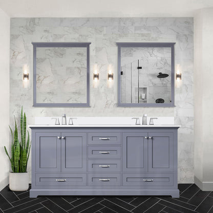 Lexora Dukes 72 in. Dark Grey Double Sink Bath Vanity
