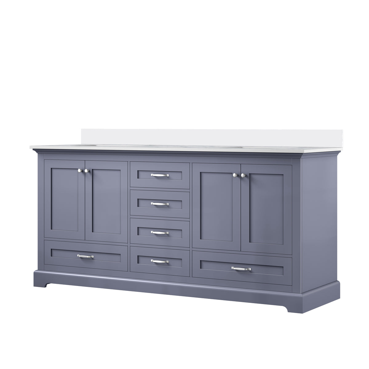 Lexora Dukes 72 in. Dark Grey Double Sink Bath Vanity