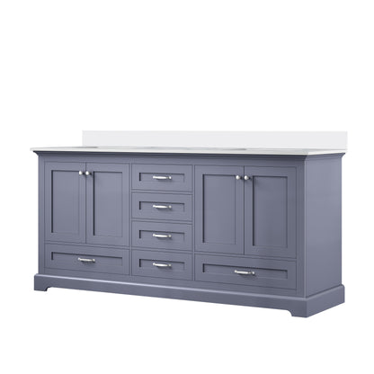 Lexora Dukes 72 in. Dark Grey Double Sink Bath Vanity