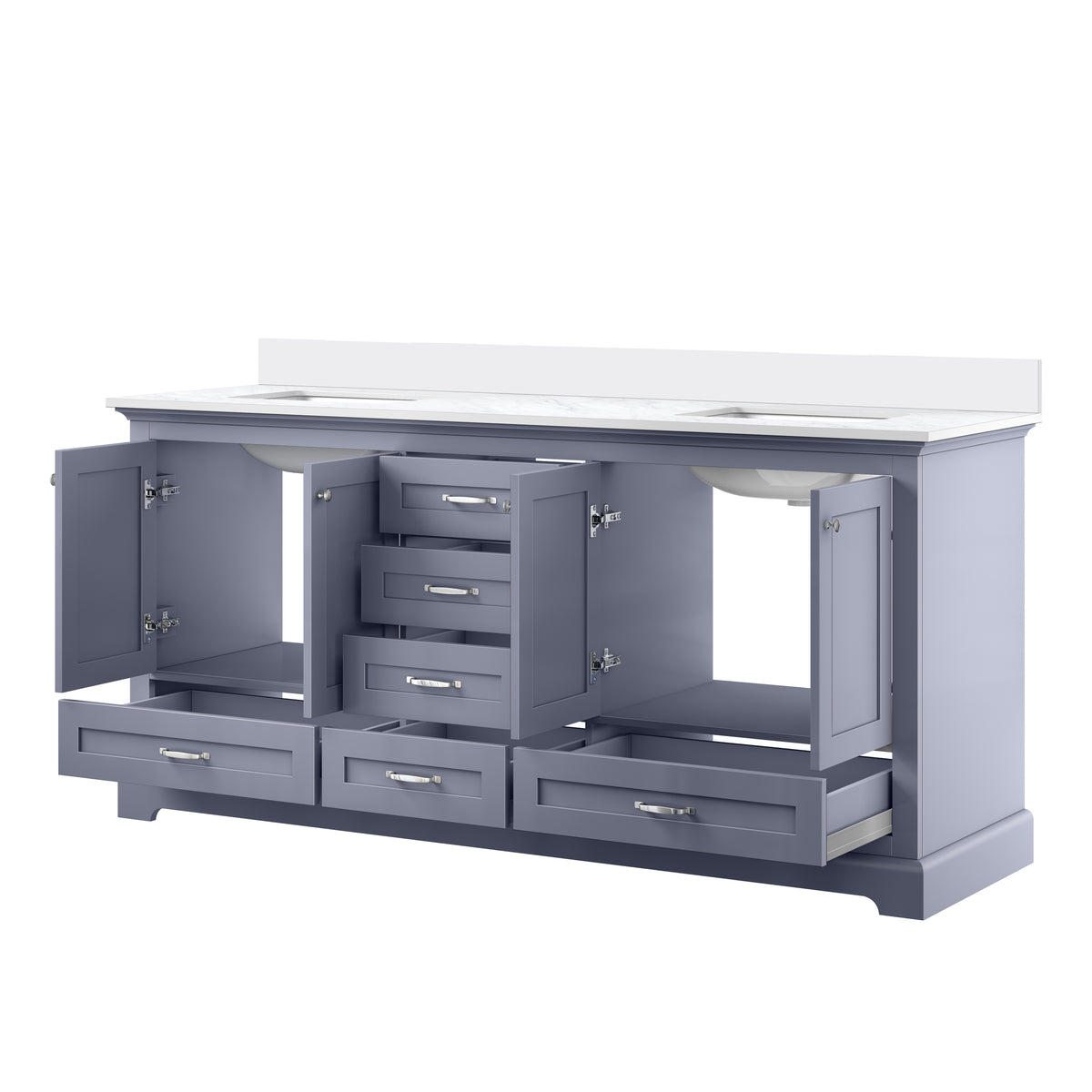 Lexora Dukes 72 in. Dark Grey Double Sink Bath Vanity