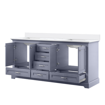 Lexora Dukes 72 in. Dark Grey Double Sink Bath Vanity
