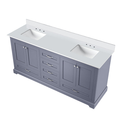 Lexora Dukes 72 in. Dark Grey Double Sink Bath Vanity