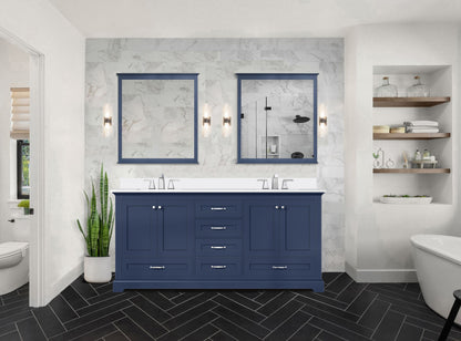 Lexora Dukes 72 in. Navy Blue Double Sink Bath Vanity