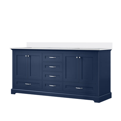Lexora Dukes 72 in. Navy Blue Double Sink Bath Vanity