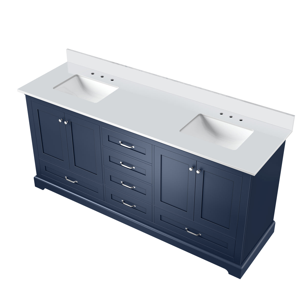 Lexora Dukes 72 in. Navy Blue Double Sink Bath Vanity