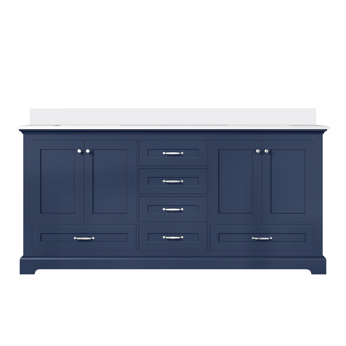 Lexora Dukes 72 in. Navy Blue Double Sink Bath Vanity