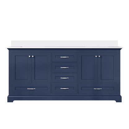 Lexora Dukes 72 in. Navy Blue Double Sink Bath Vanity