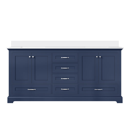 Lexora Dukes 72 in. Navy Blue Double Sink Bath Vanity