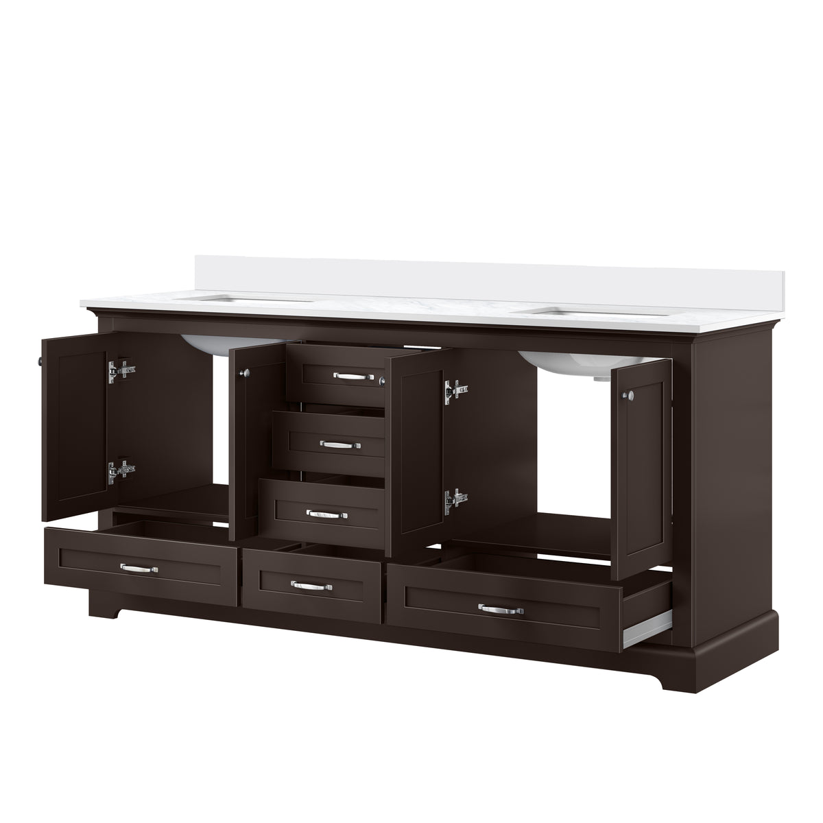 Lexora Dukes 72 in. Espresso Double Sink Bath Vanity