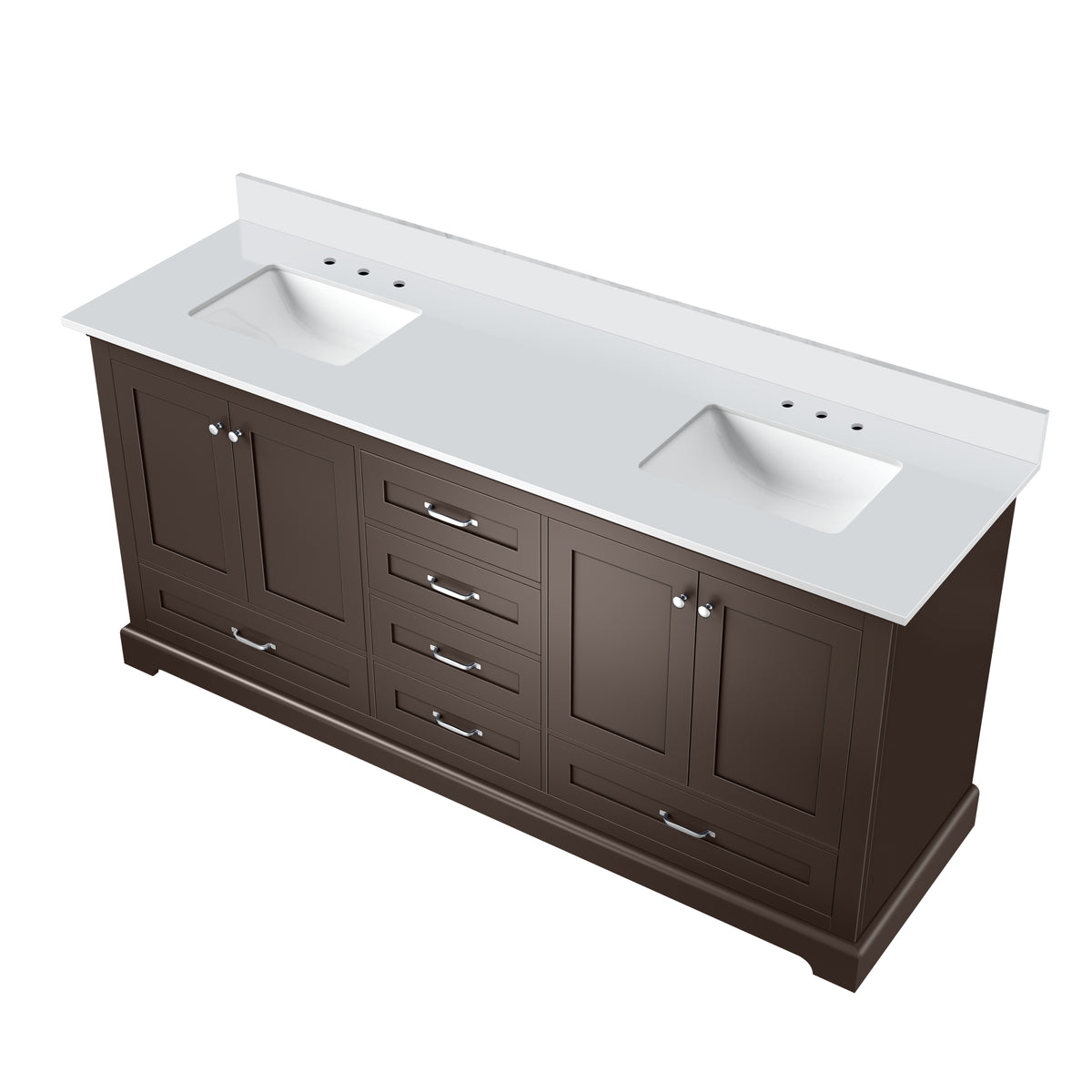 Lexora Dukes 72 in. Espresso Double Sink Bath Vanity