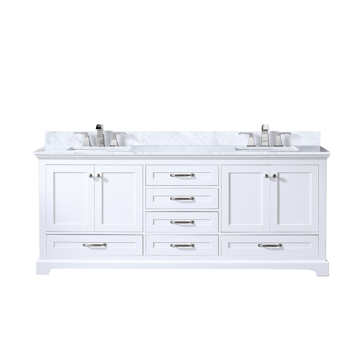 Lexora Dukes 80 in. White Double Sink Bath Vanity