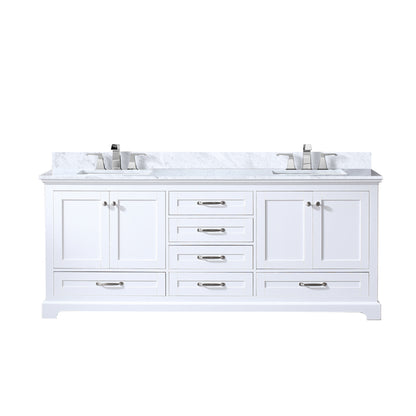Lexora Dukes 80 in. White Double Sink Bath Vanity