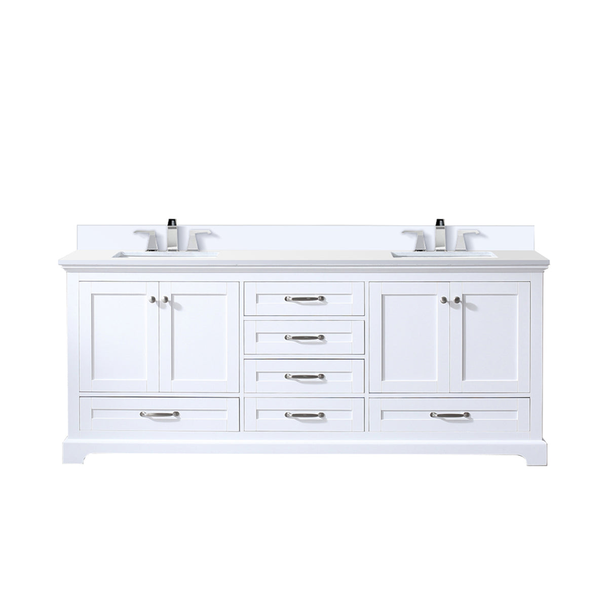 Lexora Dukes 80 in. White Double Sink Bath Vanity