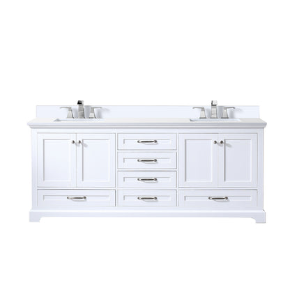 Lexora Dukes 80 in. White Double Sink Bath Vanity