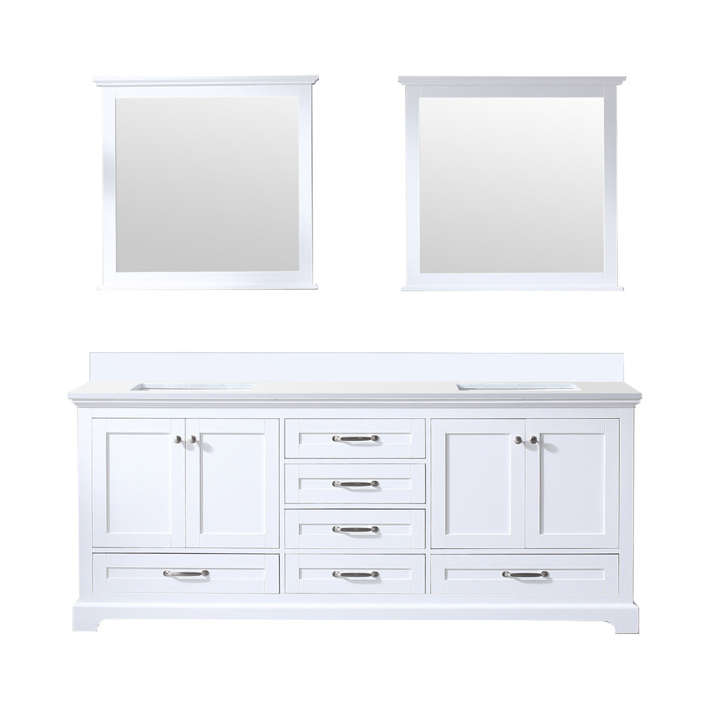 Lexora Dukes 80 in. White Double Sink Bath Vanity