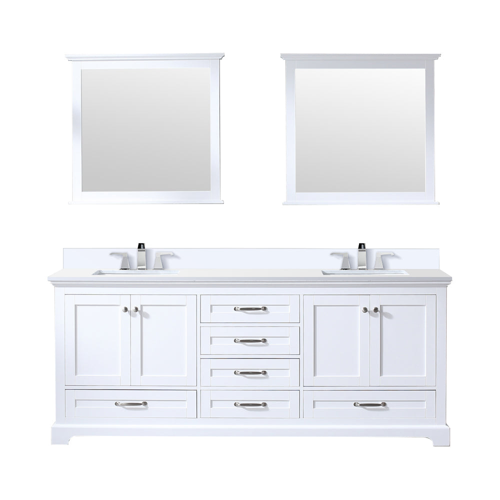 Lexora Dukes 80 in. White Double Sink Bath Vanity