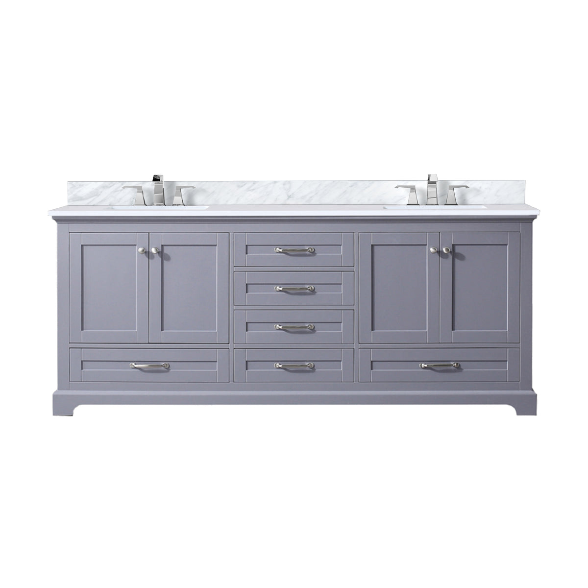 Lexora Dukes 80 in. Dark Grey Double Sink Bath Vanity