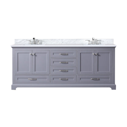 Lexora Dukes 80 in. Dark Grey Double Sink Bath Vanity