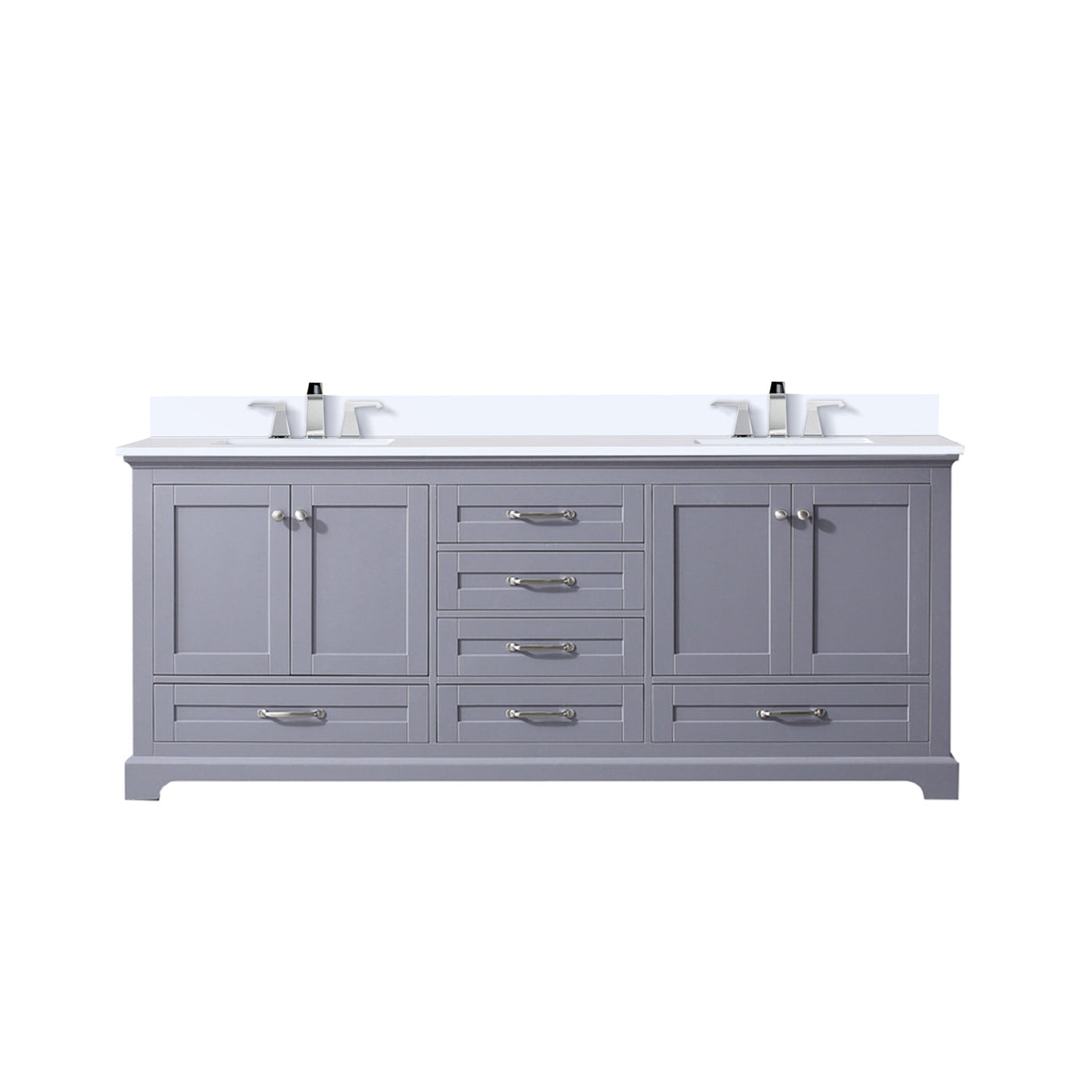 Lexora Dukes 80 in. Dark Grey Double Sink Bath Vanity