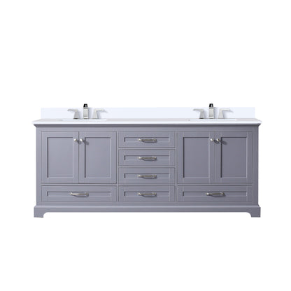 Lexora Dukes 80 in. Dark Grey Double Sink Bath Vanity