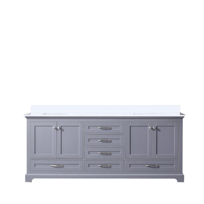 Lexora Dukes 80 in. Dark Grey Double Sink Bath Vanity