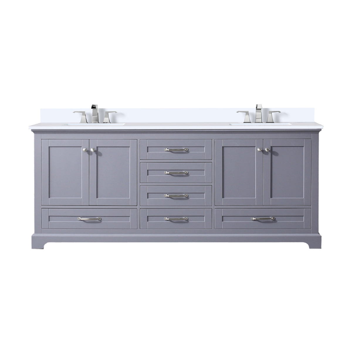 Lexora Dukes 80 in. Dark Grey Double Sink Bath Vanity