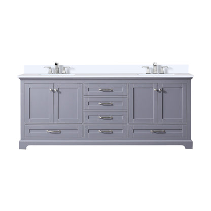 Lexora Dukes 80 in. Dark Grey Double Sink Bath Vanity