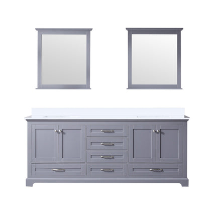 Lexora Dukes 80 in. Dark Grey Double Sink Bath Vanity