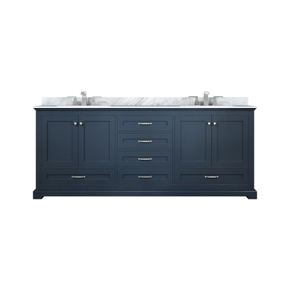 Lexora Dukes 80 in. Navy Blue Double Sink Bath Vanity