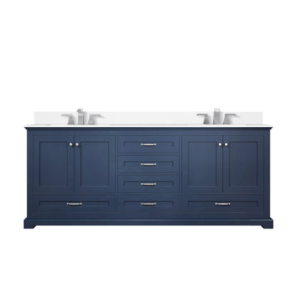Lexora Dukes 80 in. Navy Blue Double Sink Bath Vanity