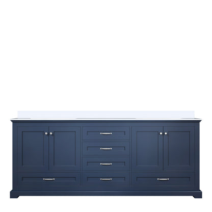 Lexora Dukes 80 in. Navy Blue Double Sink Bath Vanity