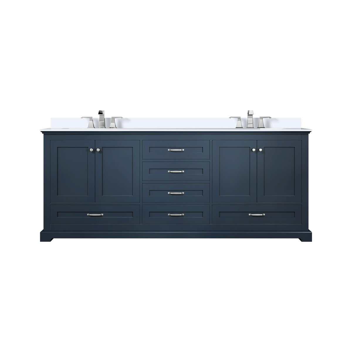 Lexora Dukes 80 in. Navy Blue Double Sink Bath Vanity