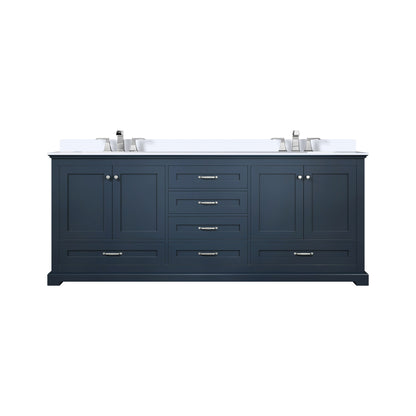 Lexora Dukes 80 in. Navy Blue Double Sink Bath Vanity