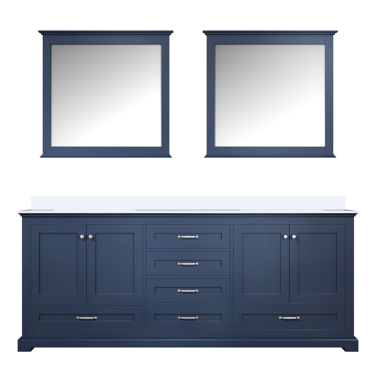 Lexora Dukes 80 in. Navy Blue Double Sink Bath Vanity
