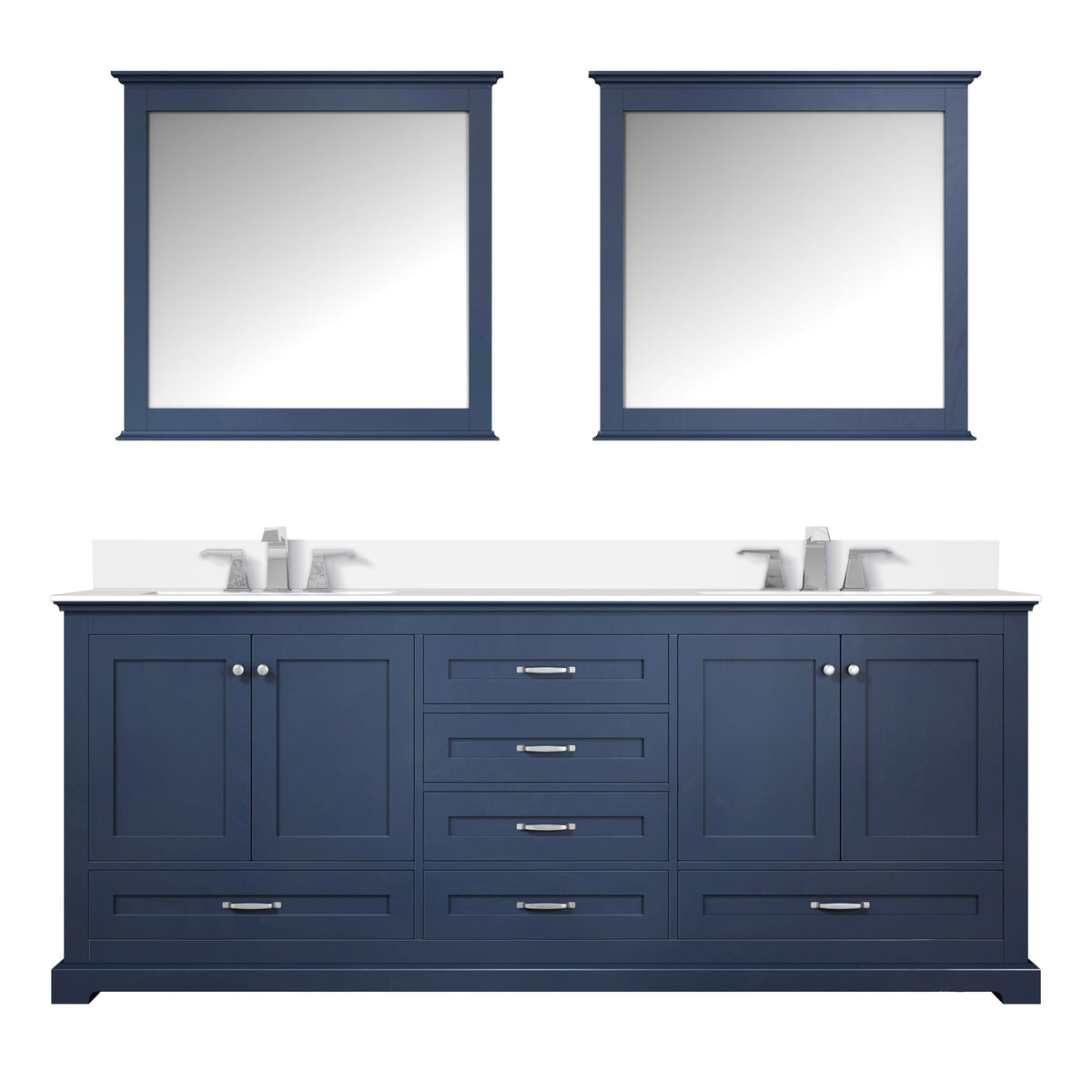 Lexora Dukes 80 in. Navy Blue Double Sink Bath Vanity