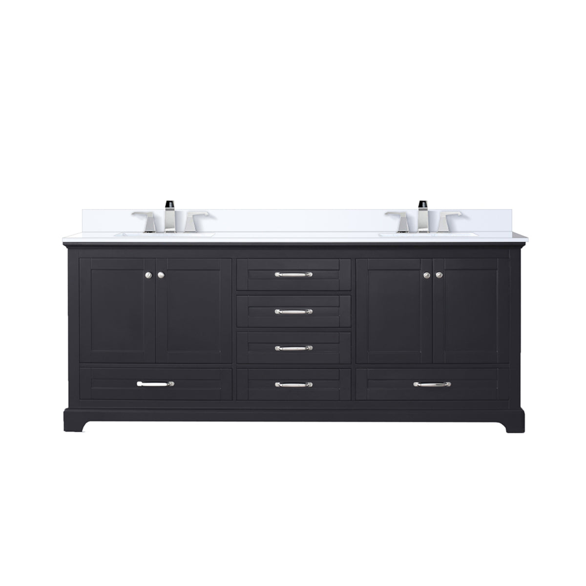 Lexora Dukes 80 in. Espresso Double Sink Bath Vanity