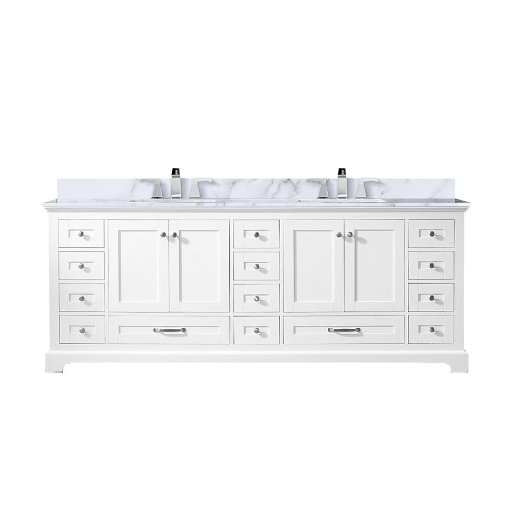 Lexora Dukes 84 in. White Double Sink Bath Vanity