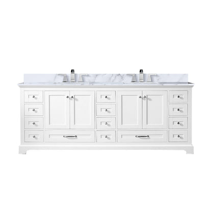 Lexora Dukes 84 in. White Double Sink Bath Vanity