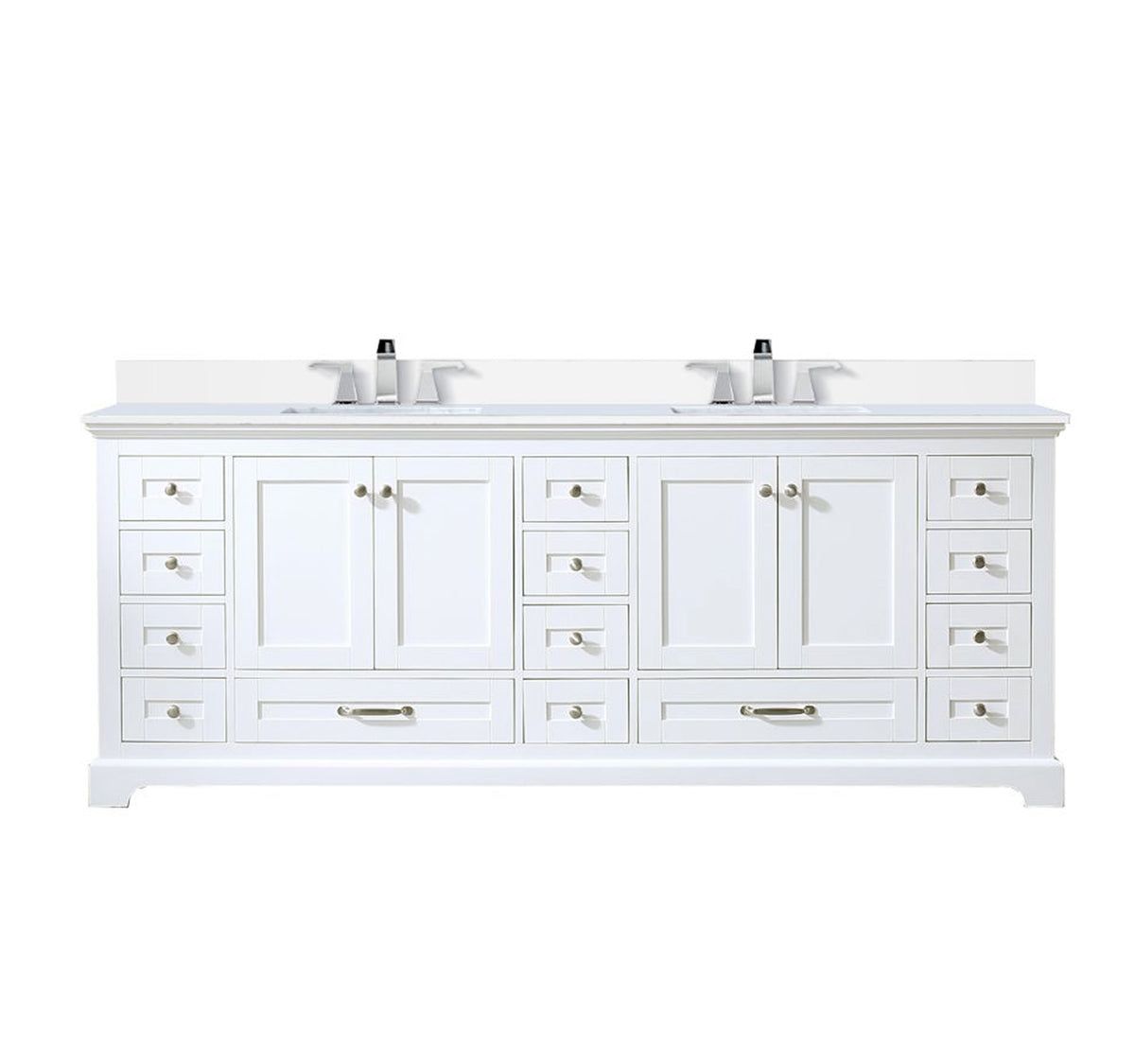 Lexora Dukes 84 in. White Double Sink Bath Vanity