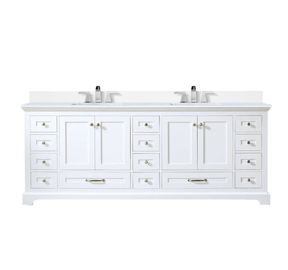 Lexora Dukes 84 in. White Double Sink Bath Vanity
