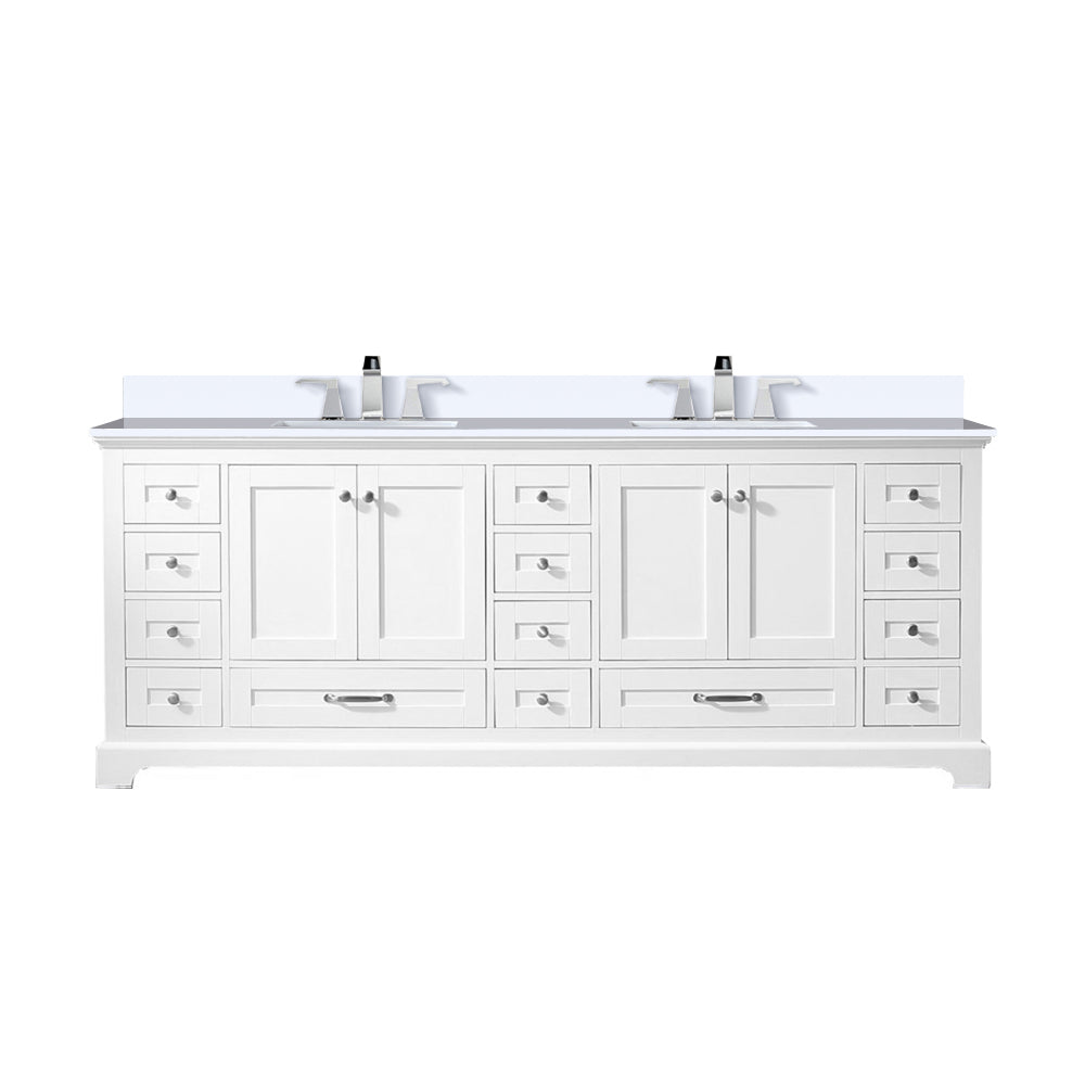 Lexora Dukes 84 in. White Double Sink Bath Vanity
