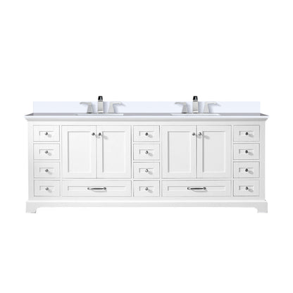 Lexora Dukes 84 in. White Double Sink Bath Vanity