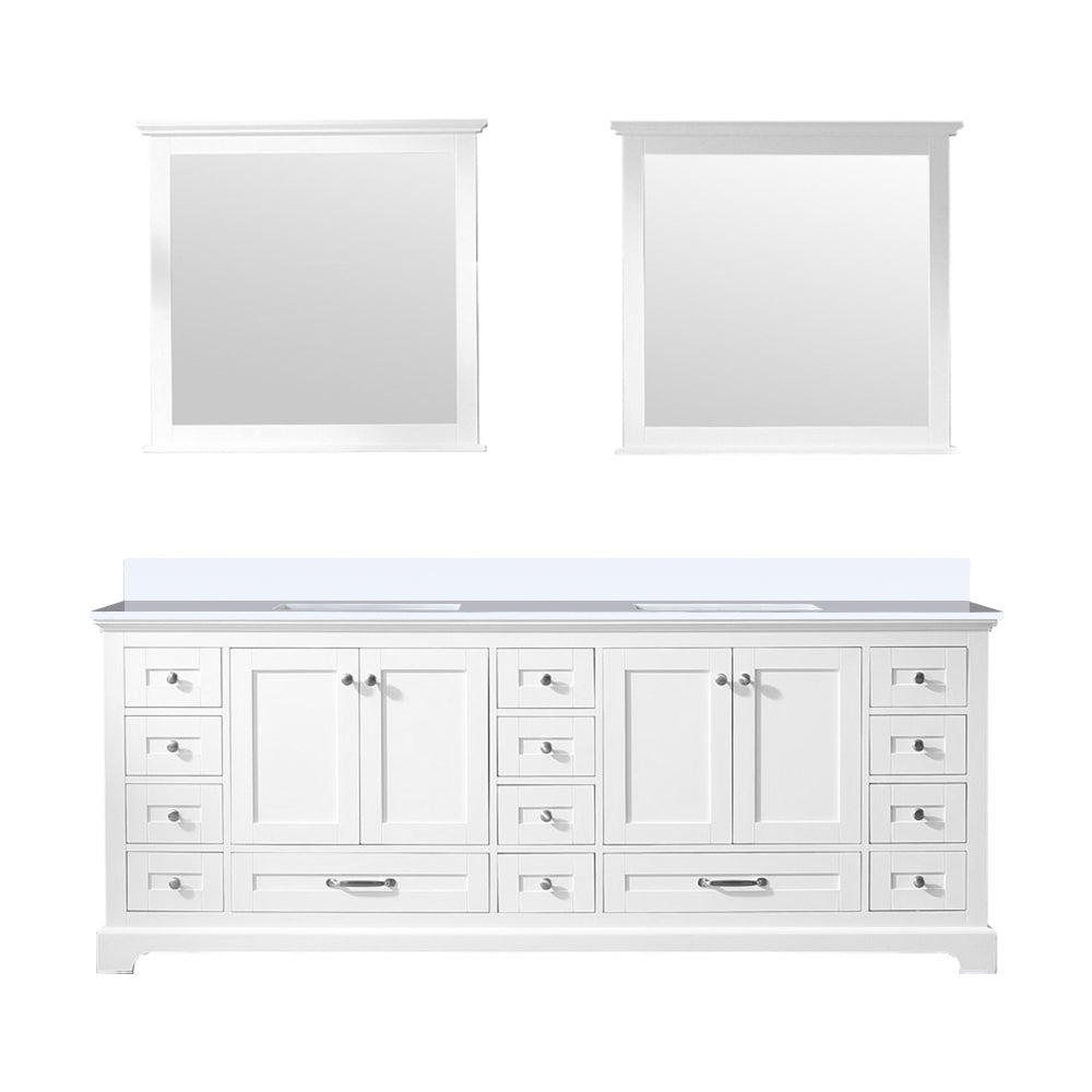 Lexora Dukes 84 in. White Double Sink Bath Vanity