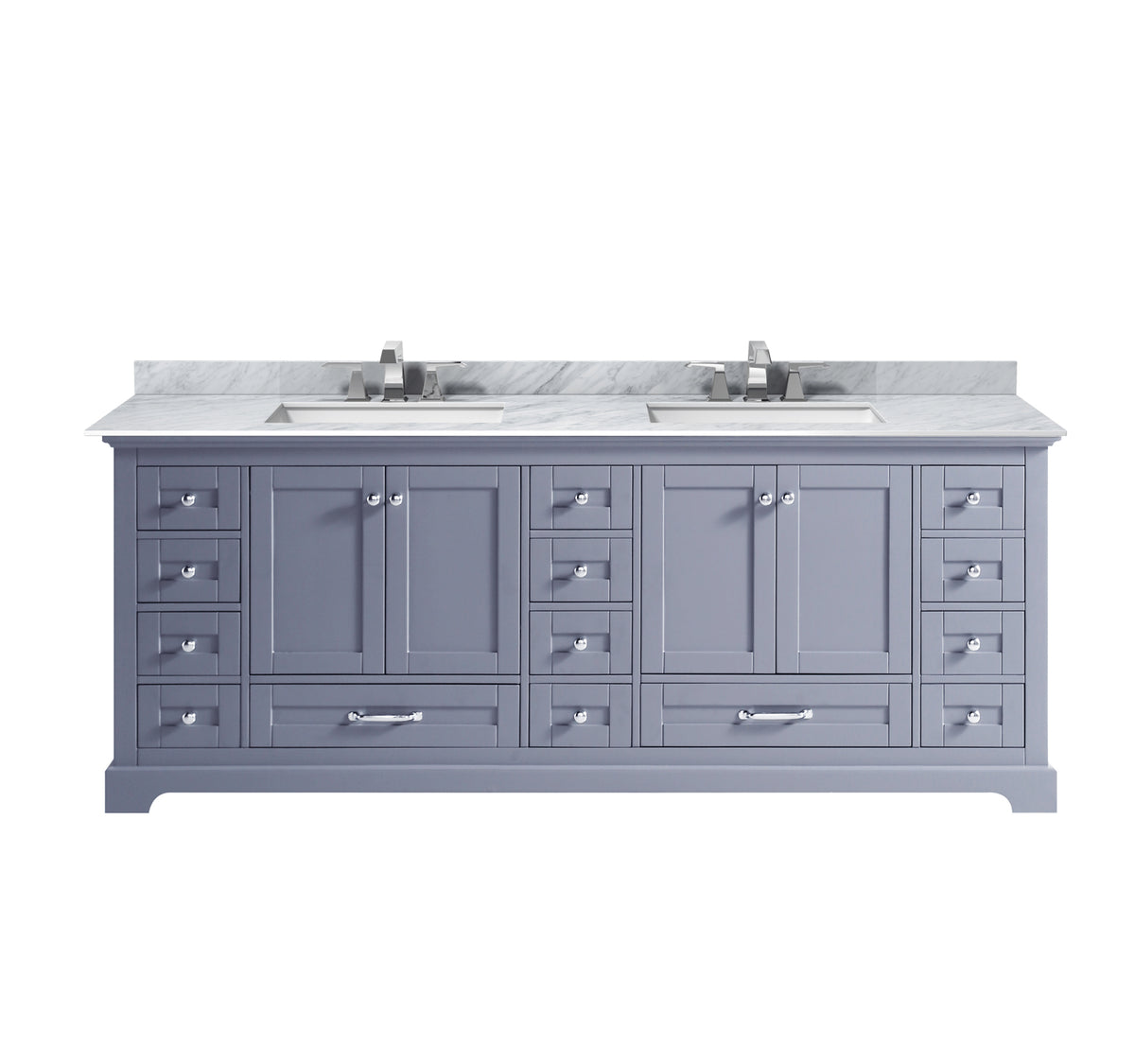 Lexora Dukes 84 in. Dark Grey Double Sink Bath Vanity