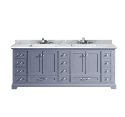 Lexora Dukes 84 in. Dark Grey Double Sink Bath Vanity