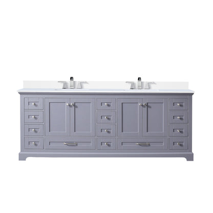 Lexora Dukes 84 in. Dark Grey Double Sink Bath Vanity