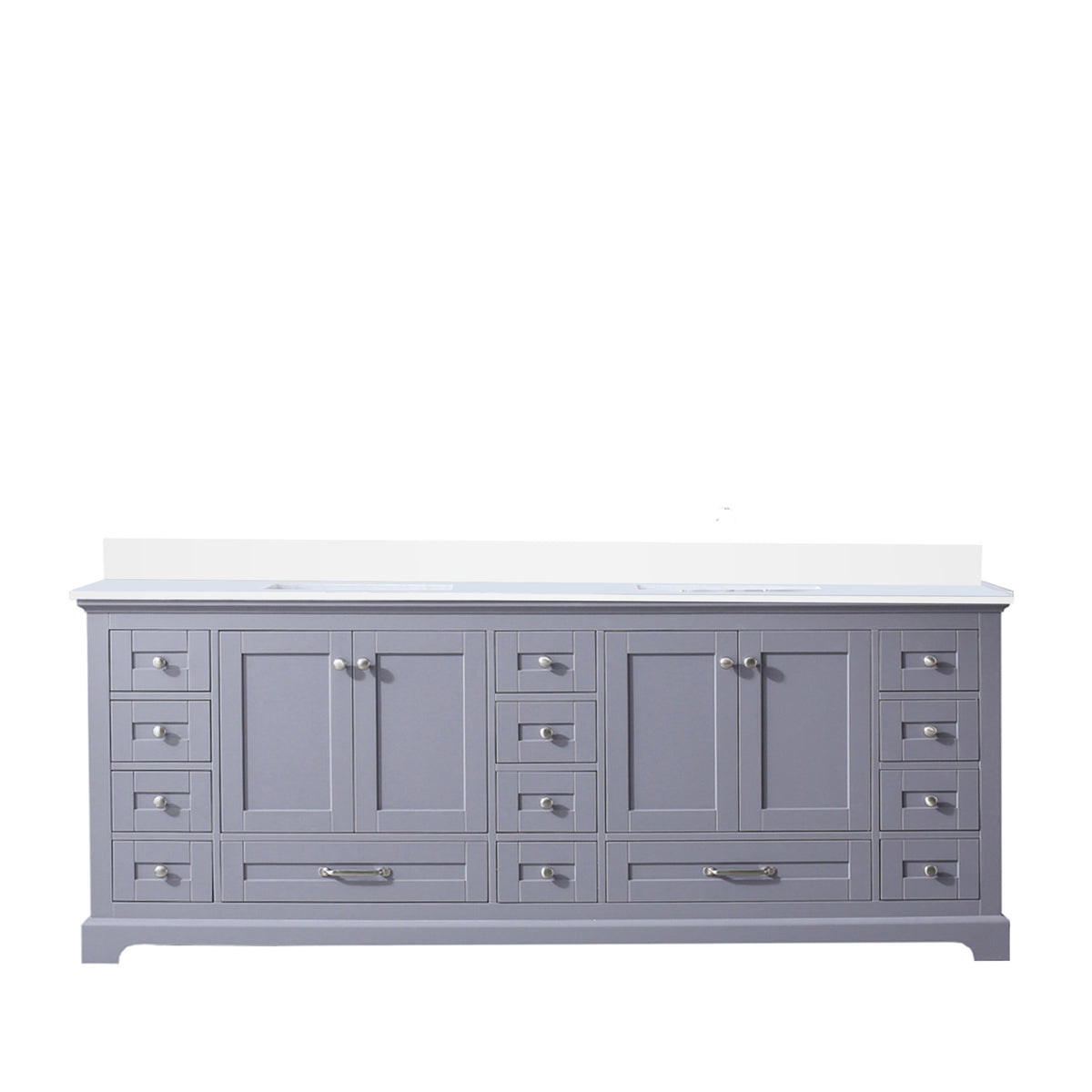 Lexora Dukes 84 in. Dark Grey Double Sink Bath Vanity