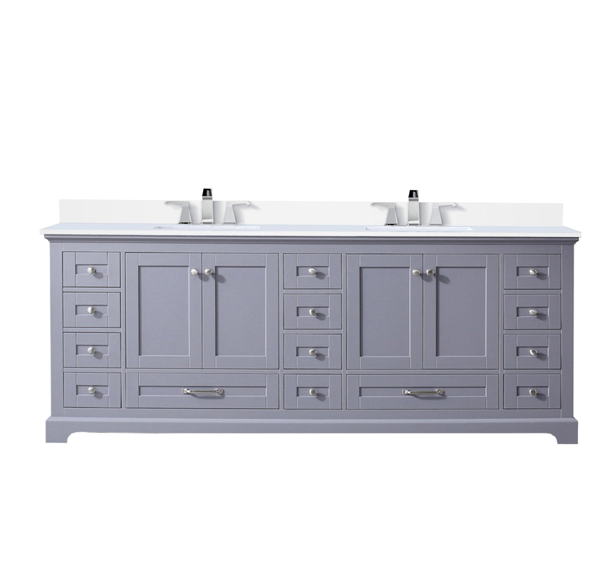 Lexora Dukes 84 in. Dark Grey Double Sink Bath Vanity